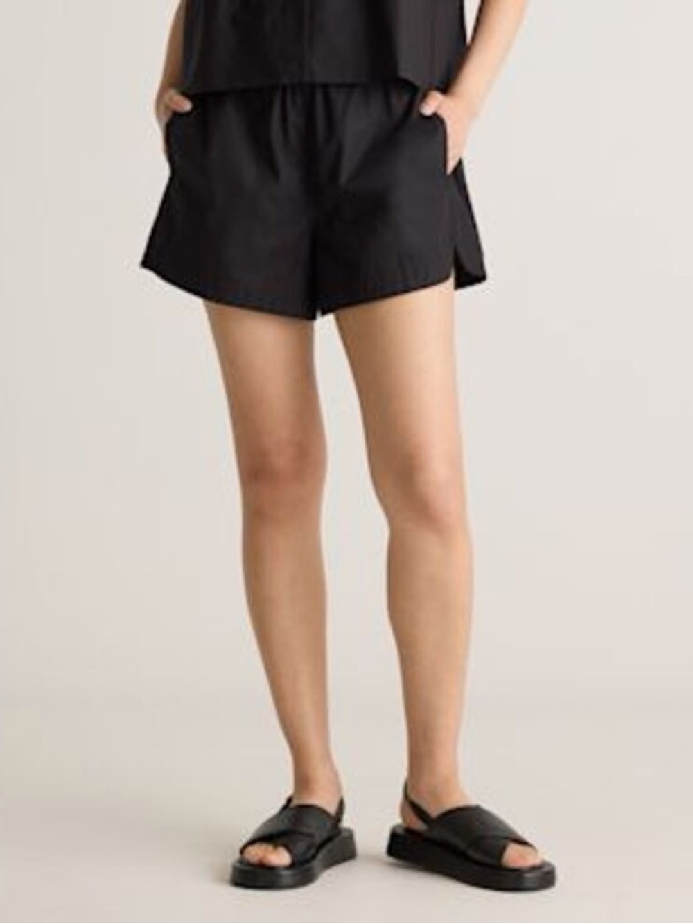 Quince Organic Cotton Poplin Pull on Shorts Size XS